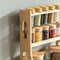 Basicwise Minimalist Two-Tier Bamboo Lazy Susan Turntable with 8 Pcs 12 oz Airtight Lid Glass Jars, Versatile Spice Rack Organizer, Perfect for Kitchen Countertops, Dining Tables, and Pantry Cabinets